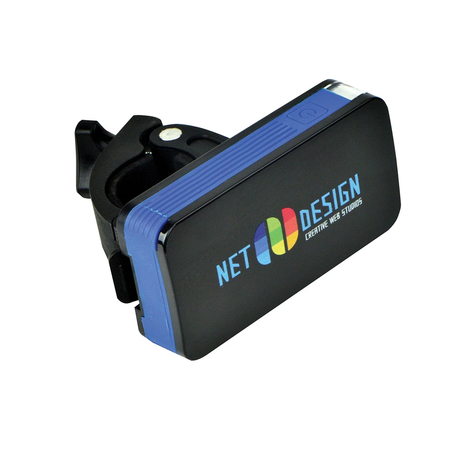 Imprinted Detachable COB Bike Light — Black / Blue — view 4