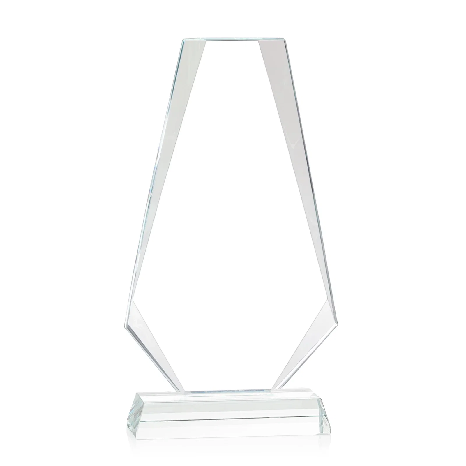 Custom Starfire Crystal Triangle Award, One-Piece Beveled Silhouette, awards for volunteer appreciation