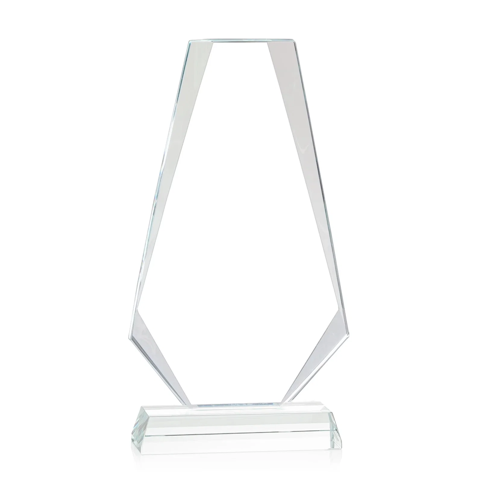 Personalized Starfire Crystal Triangle Award, One-Piece Beveled Silhouette, awards for employee recognition