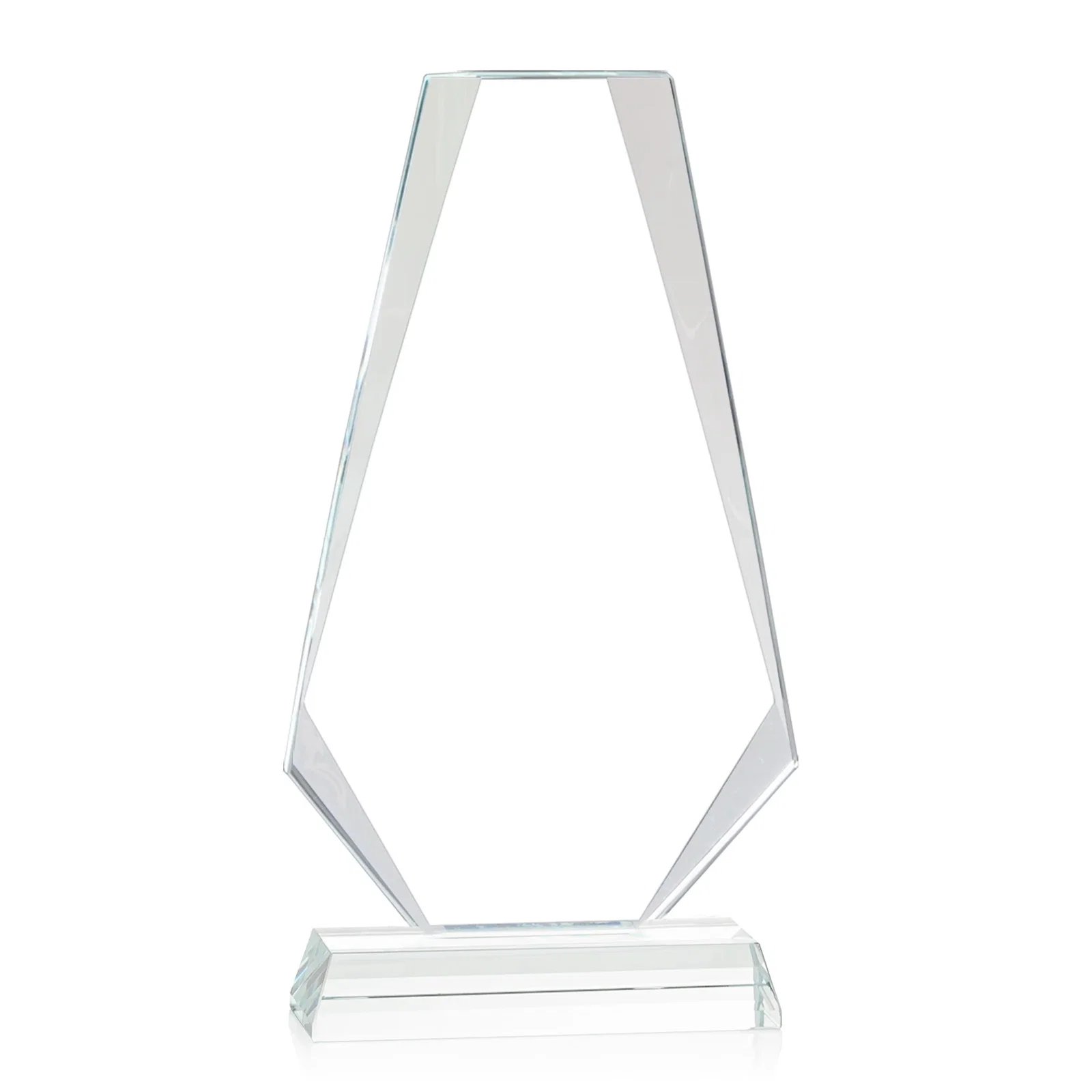Personalized Starfire Crystal Triangle Award, One-Piece Beveled Silhouette, awards for corporate award ceremonies