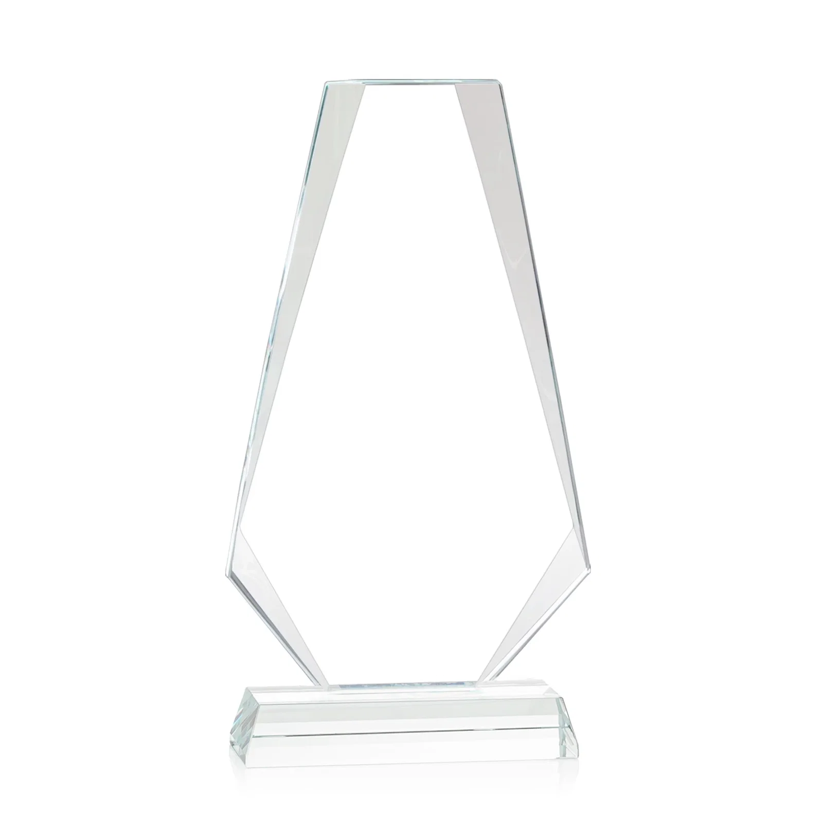 Custom Starfire Crystal Triangle Award, One-Piece Beveled Silhouette, awards for safety achievement programs