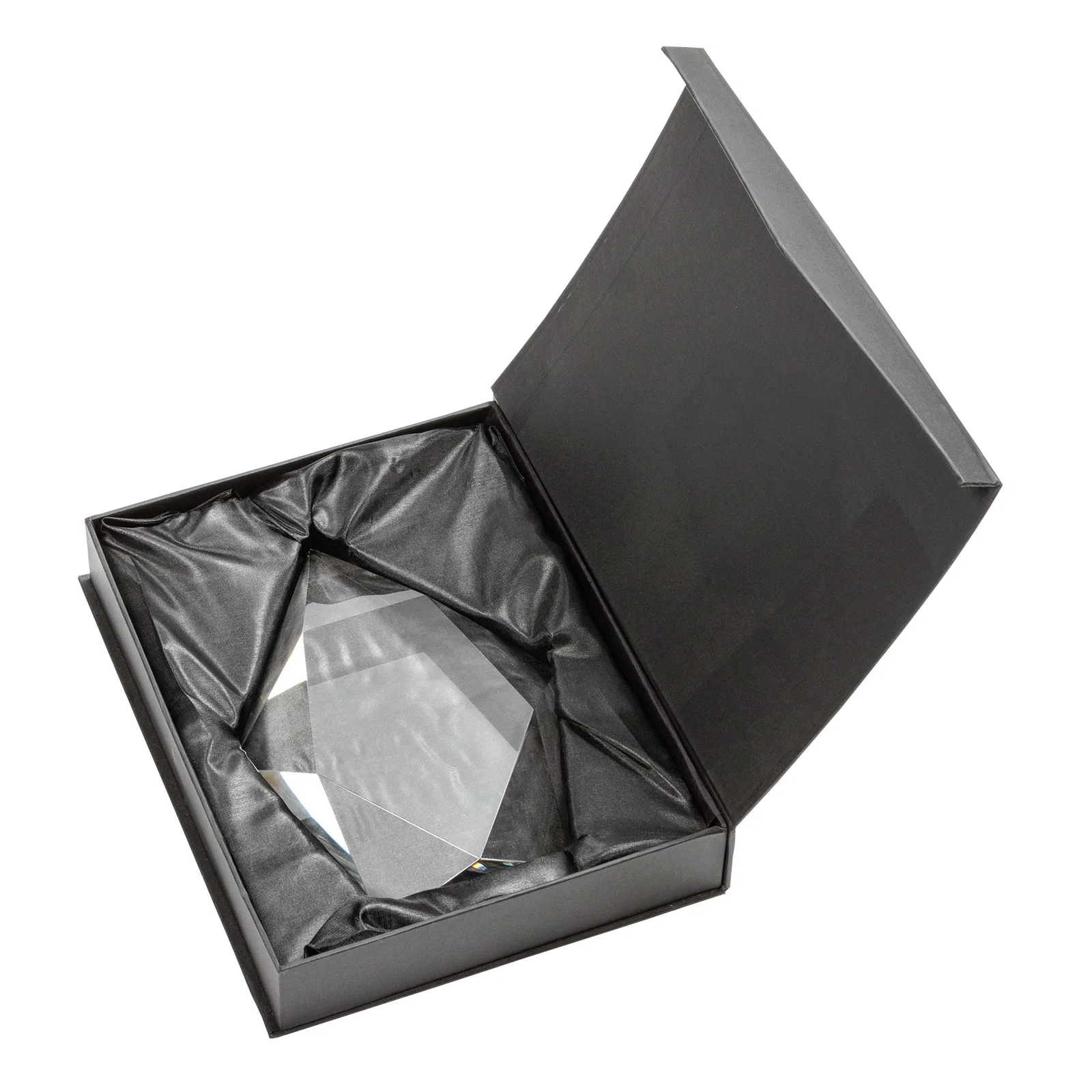 Custom Optical Crystal Pentagon Award With Faceted Halo Border, awards for team milestone celebrations
