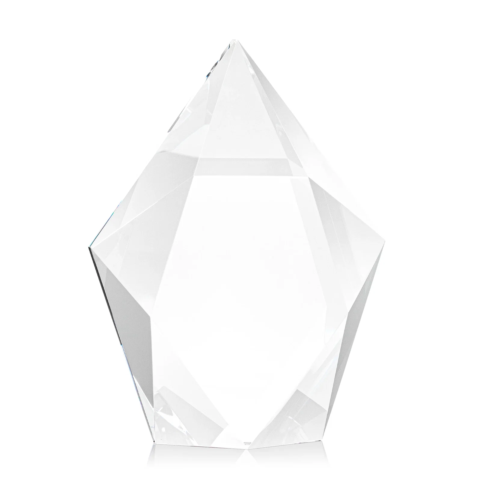 Customized Optical Crystal Pentagon Award With Faceted Halo Border, awards for sales achievement awards