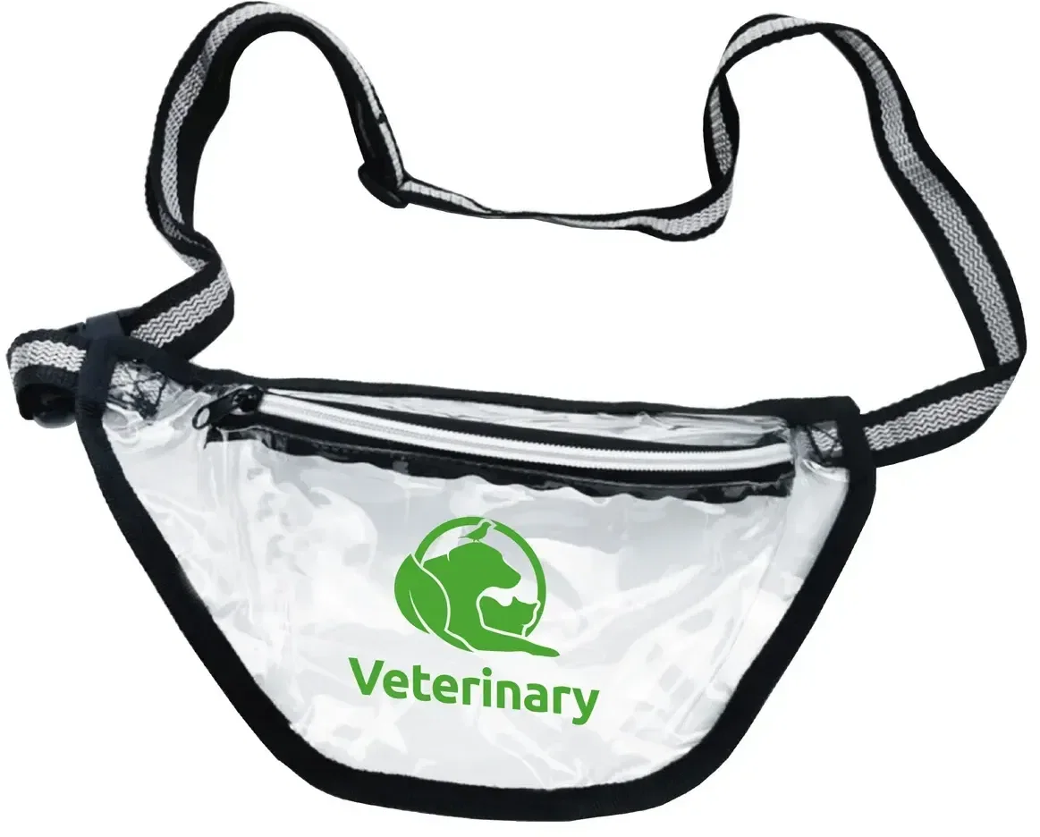 Diamond Clear TPU Belt Bag, custom clear fanny pack with logo, front view