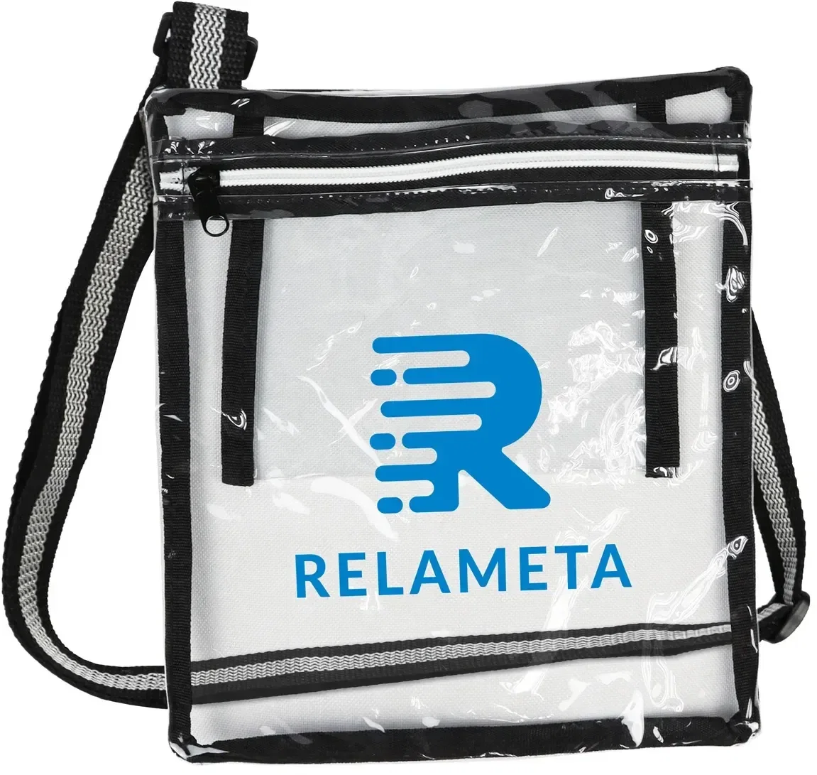 Promotional Diamond clear TPU zippered bag, style three, front view