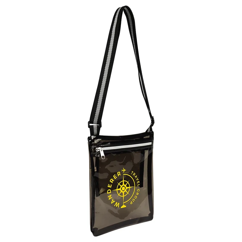 Clear TPU zippered venue bag with logo, alternate style detail