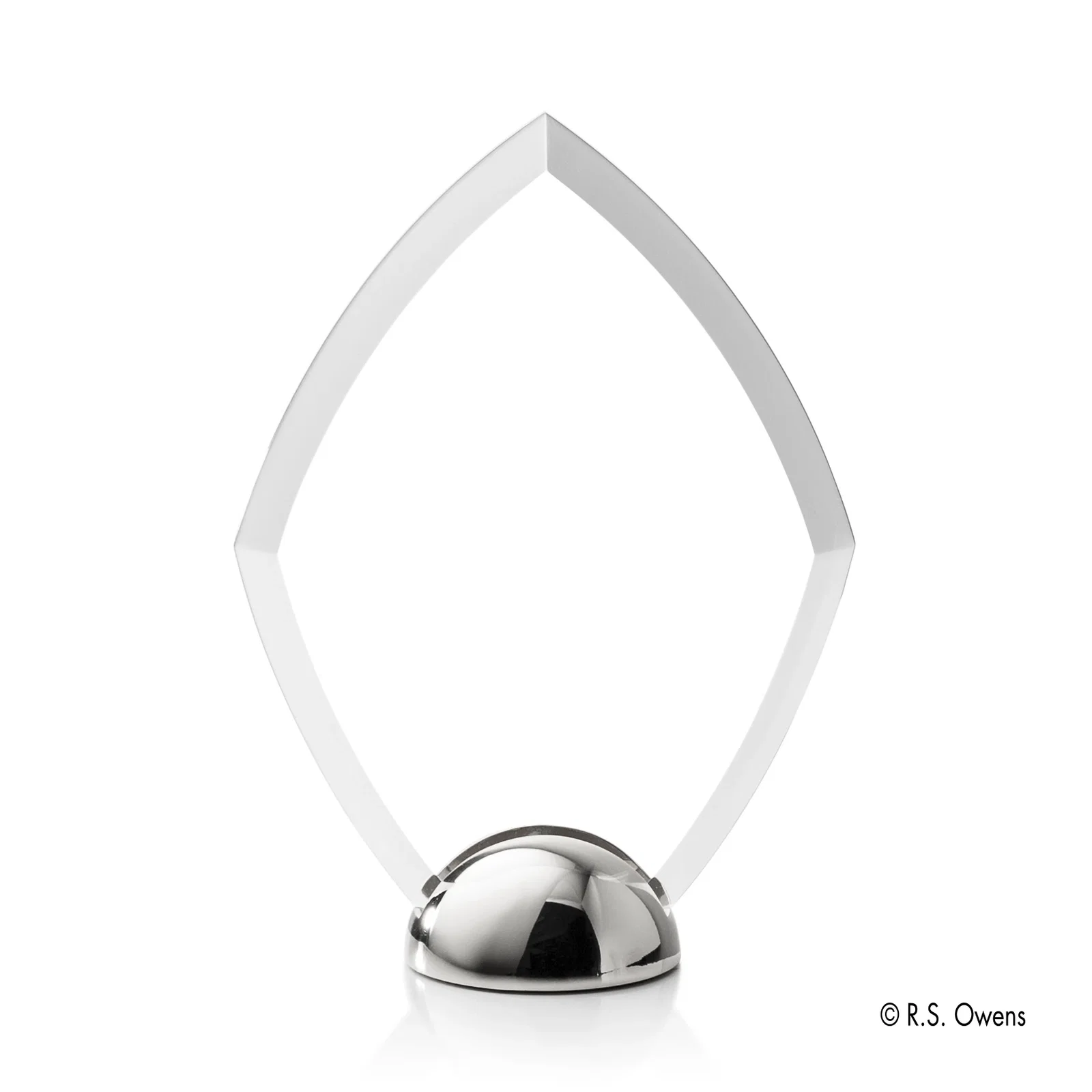 Custom Beveled Acrylic Diamond Award on Cast Metal Hemisphere Base for dealer and partner awards