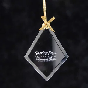 4 Inch Diamond Jade Glass Ornament, Full-Color Imprint