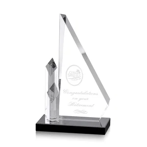 Diamond-Pillar Crystal Award with Spanning Bevels