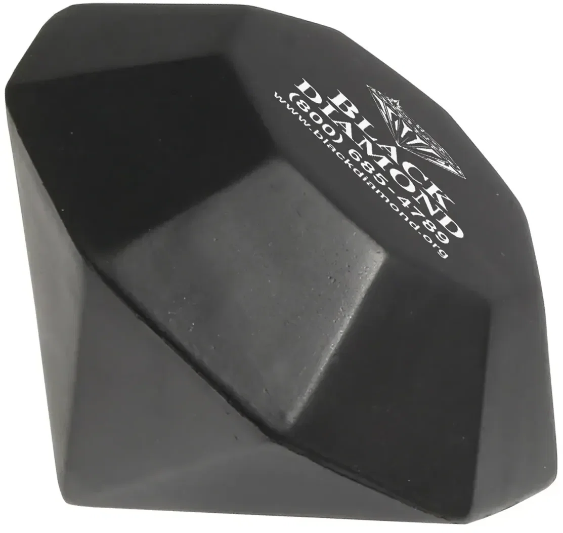 Custom Diamond Stress Reliever, close-up of promotional foam squeeze toy logo imprint facet