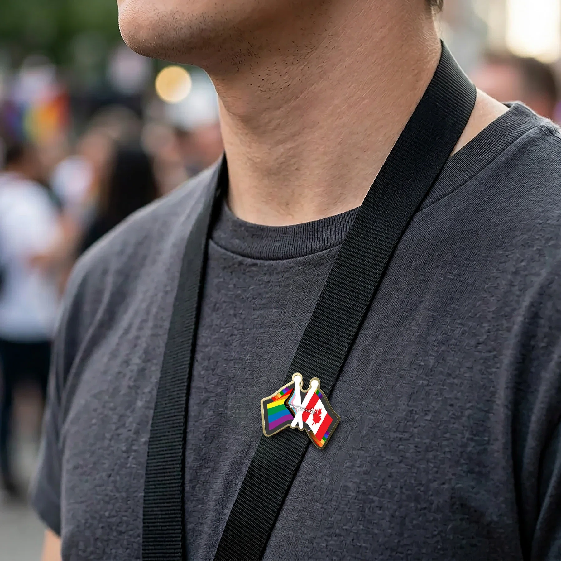 Digistock Lapel Pins: Double Flag