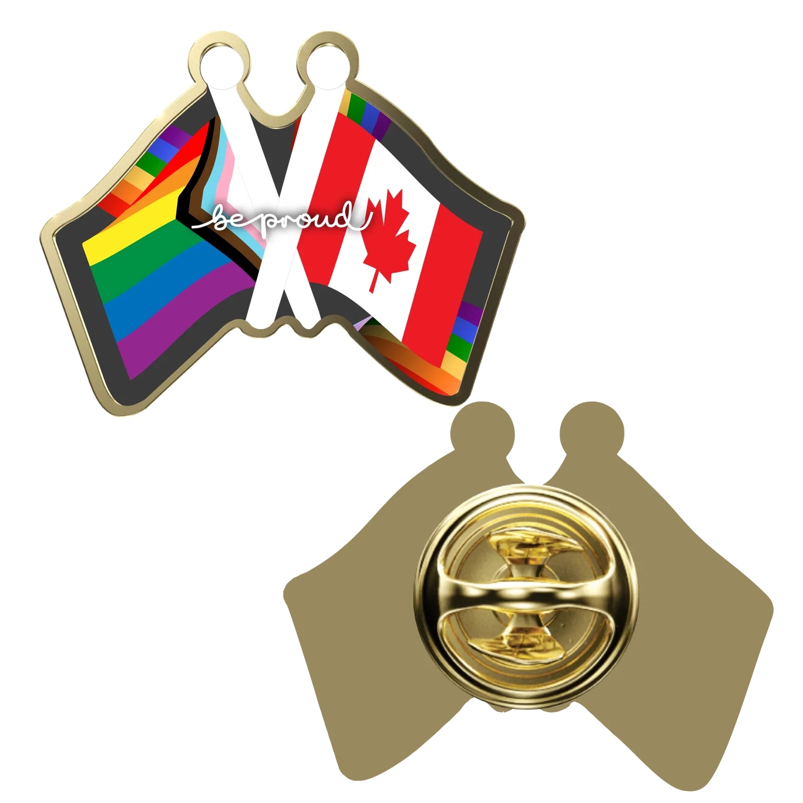 Digistock Lapel Pins: Double Flag — view 3