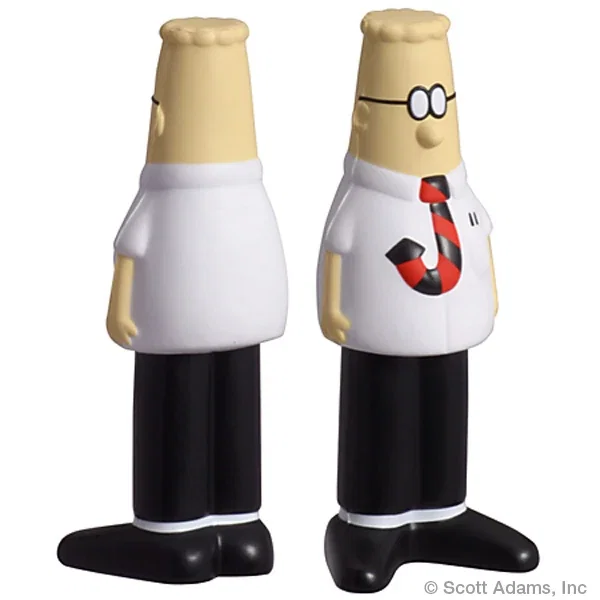 Dilbert cartoon character figure stress reliever, about 5 inches tall