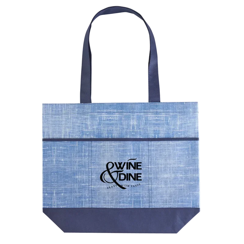Custom Denim Look Non-Woven Tote — view 2