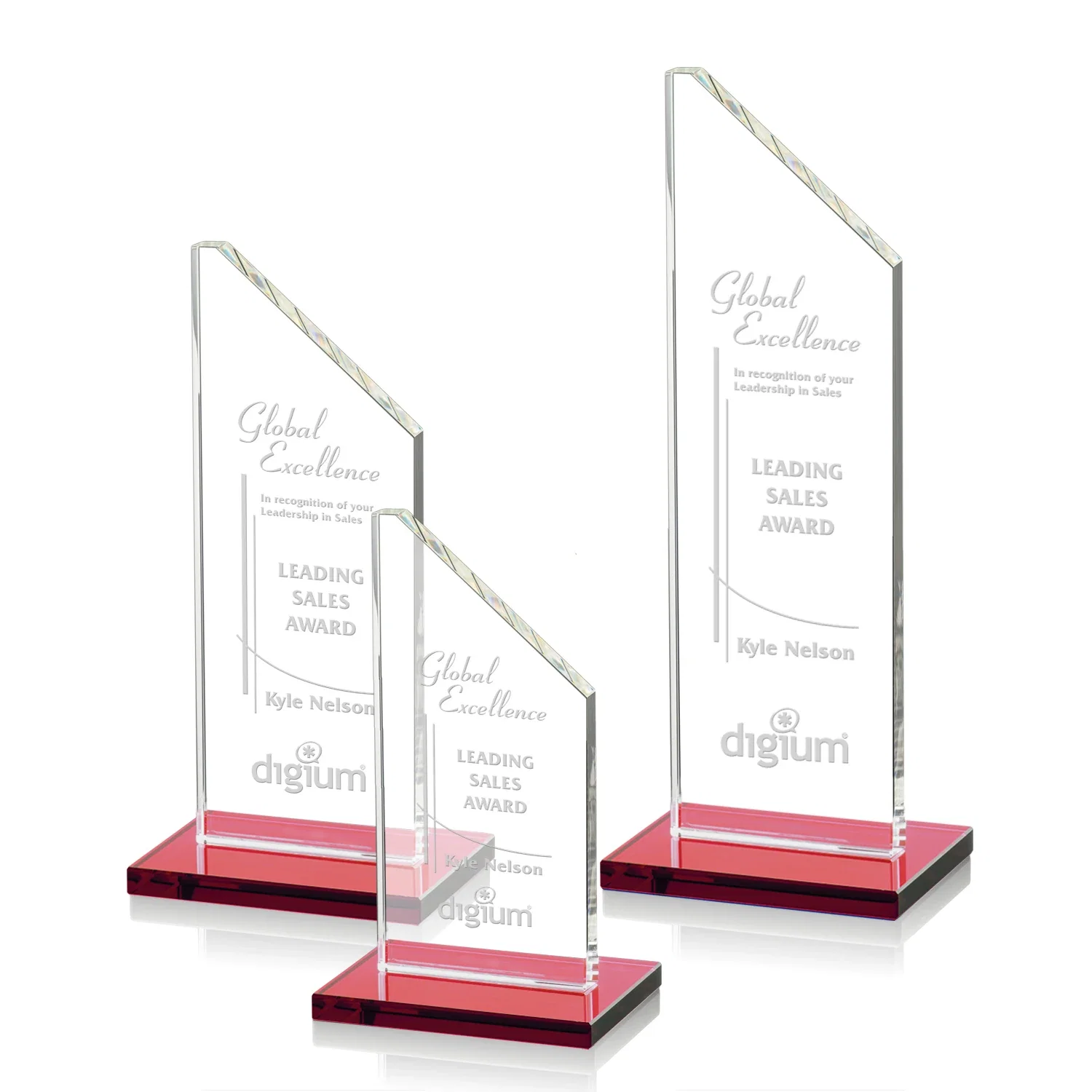 Personalized Starfire Crystal Peak Award on White Crystal Base, awards for safety achievement programs