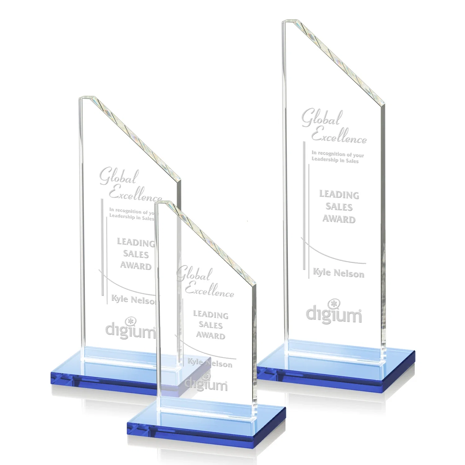 Promotional Starfire Crystal Peak Award on White Crystal Base, awards for retirement presentations