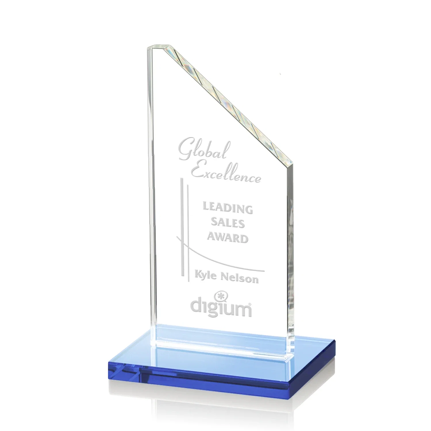 Promotional Starfire Crystal Peak Award on White Crystal Base, awards for team milestone celebrations