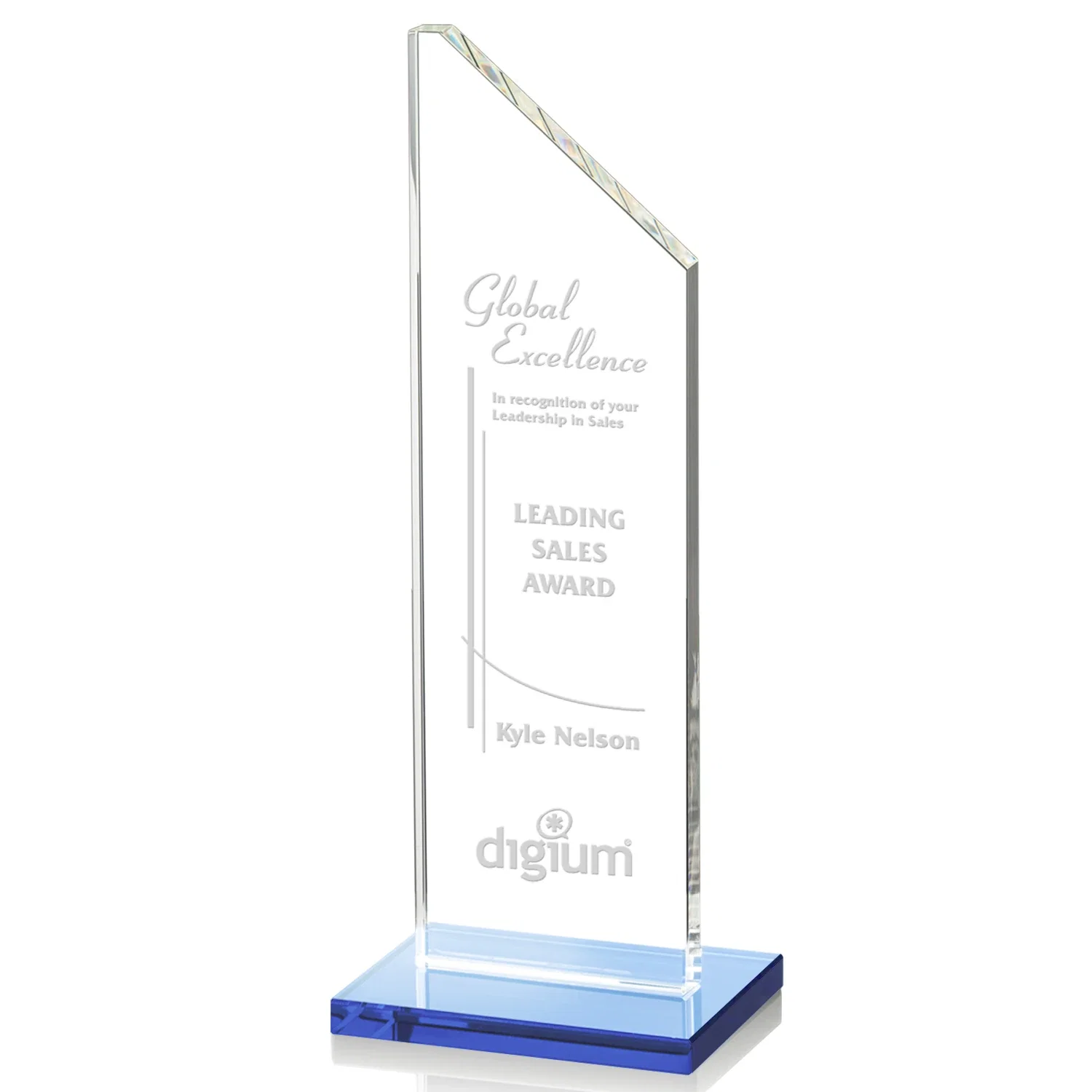 Promotional Starfire Crystal Peak Award on White Crystal Base, awards for graduation ceremonies