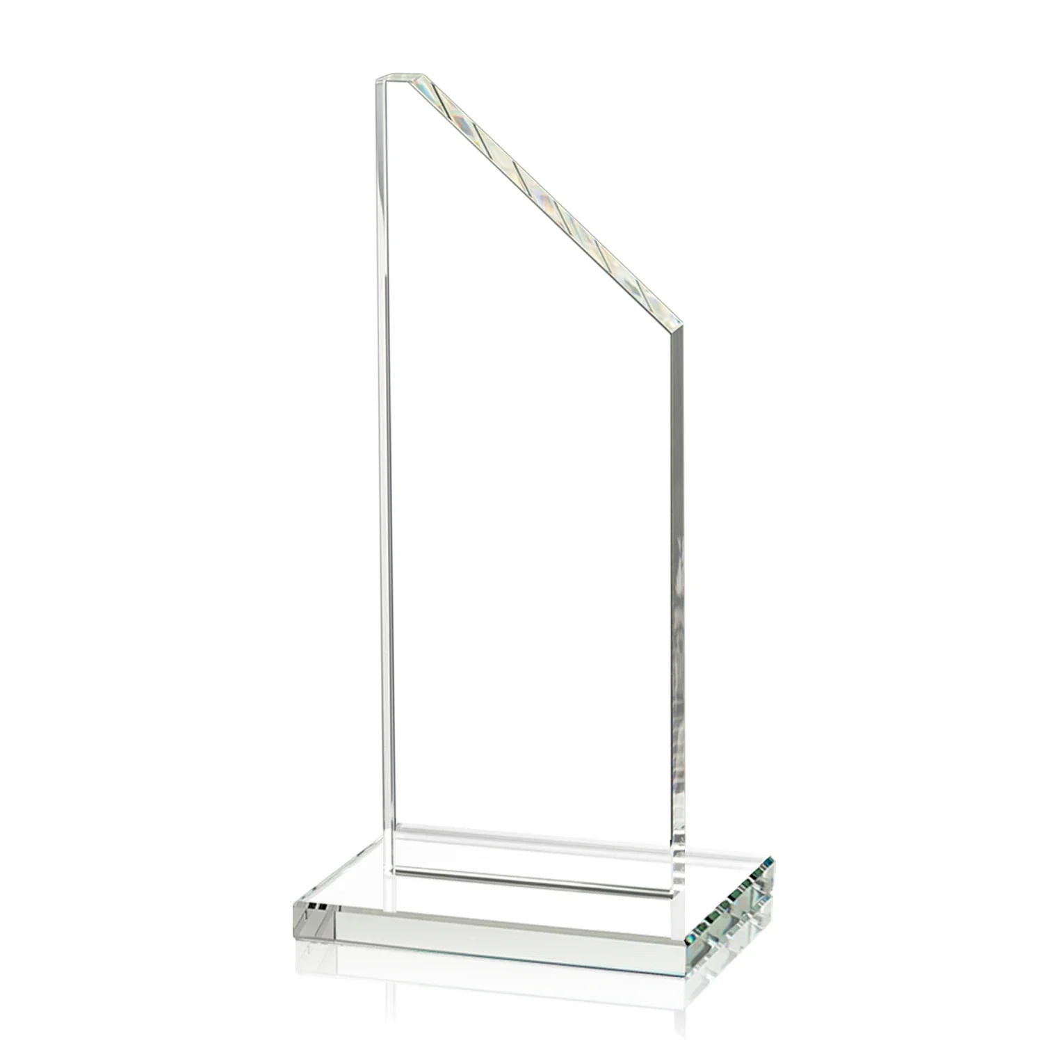 Branded Starfire Crystal Peak Award on White Crystal Base, awards for sales achievement awards