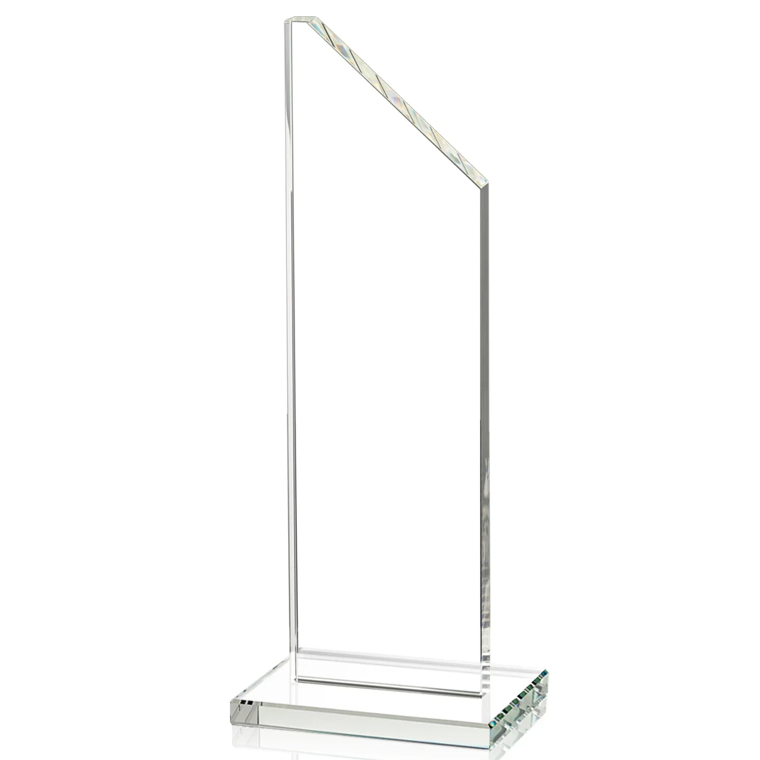Branded Starfire Crystal Peak Award on White Crystal Base, awards for retirement presentations
