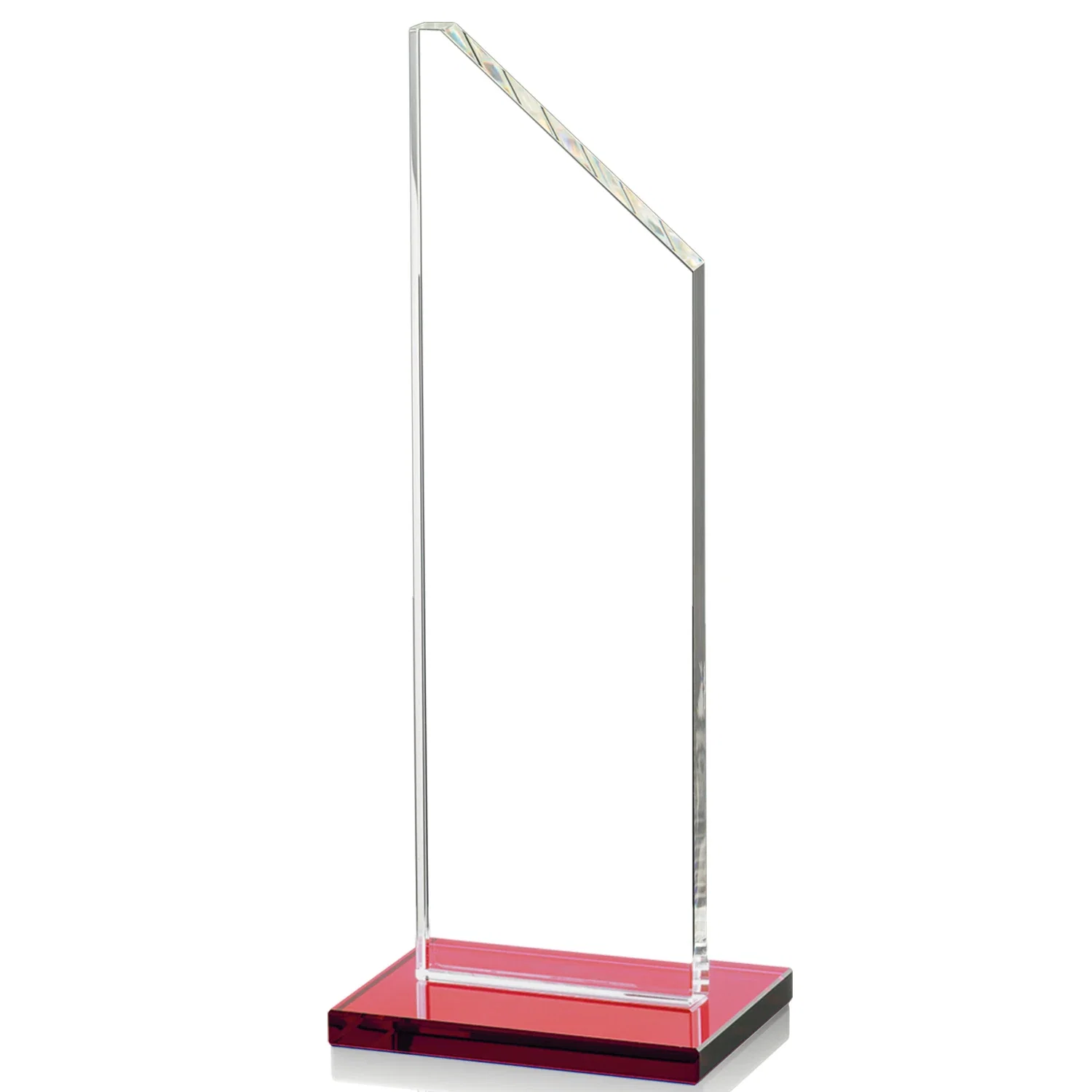 Custom printed Starfire Crystal Peak Award on White Crystal Base, awards for corporate award ceremonies