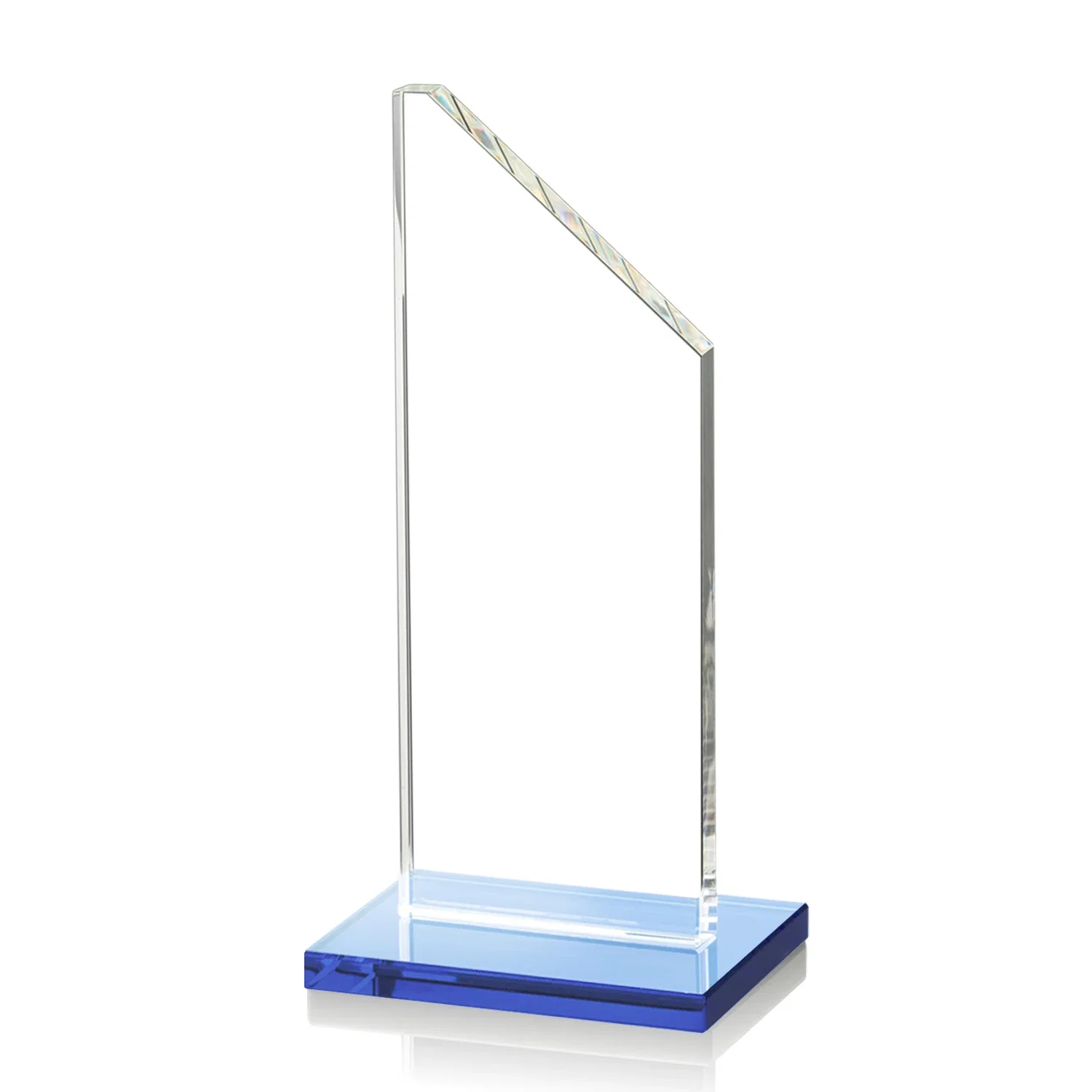 Custom printed Starfire Crystal Peak Award on White Crystal Base, awards for donor appreciation