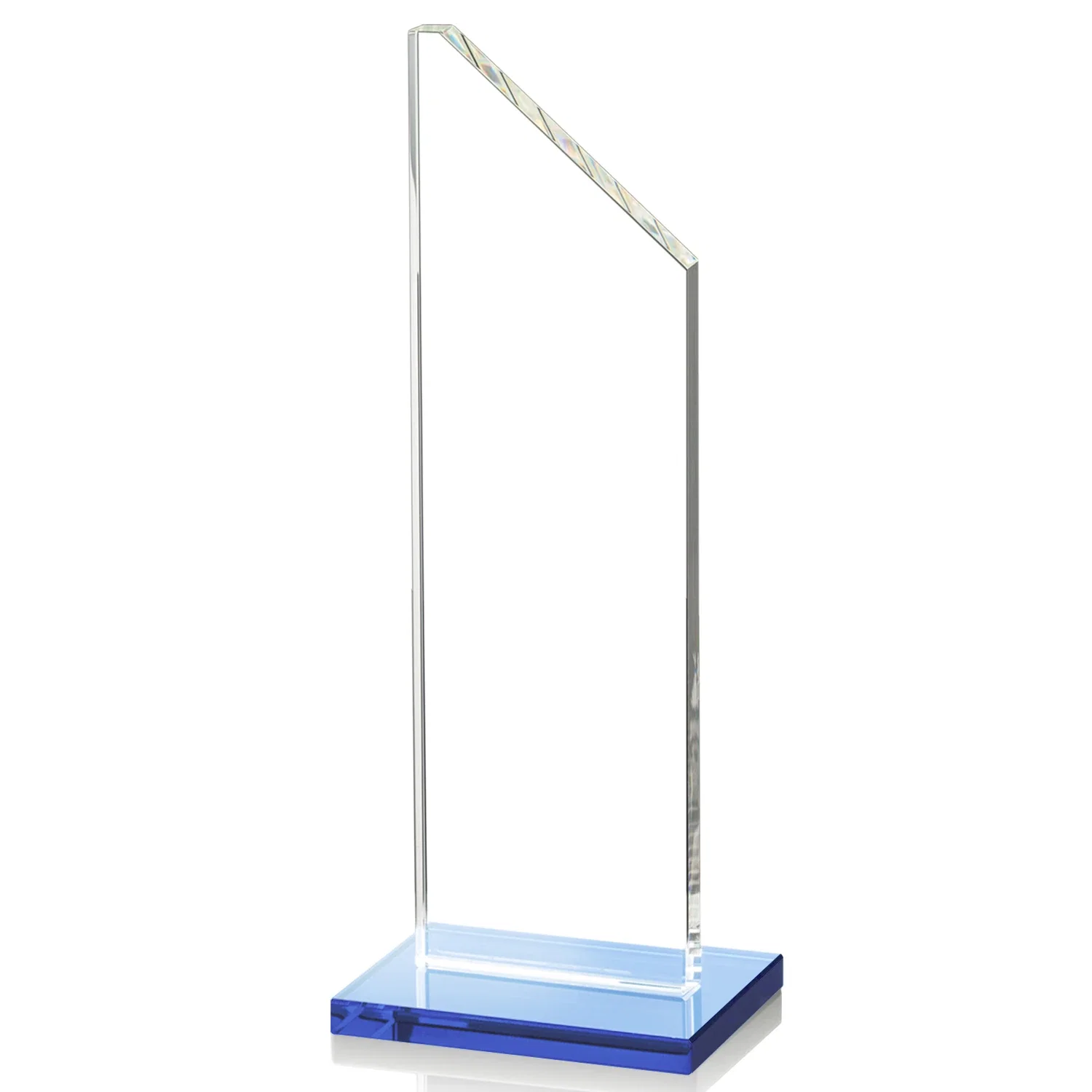 Custom printed Starfire Crystal Peak Award on White Crystal Base, awards for graduation ceremonies