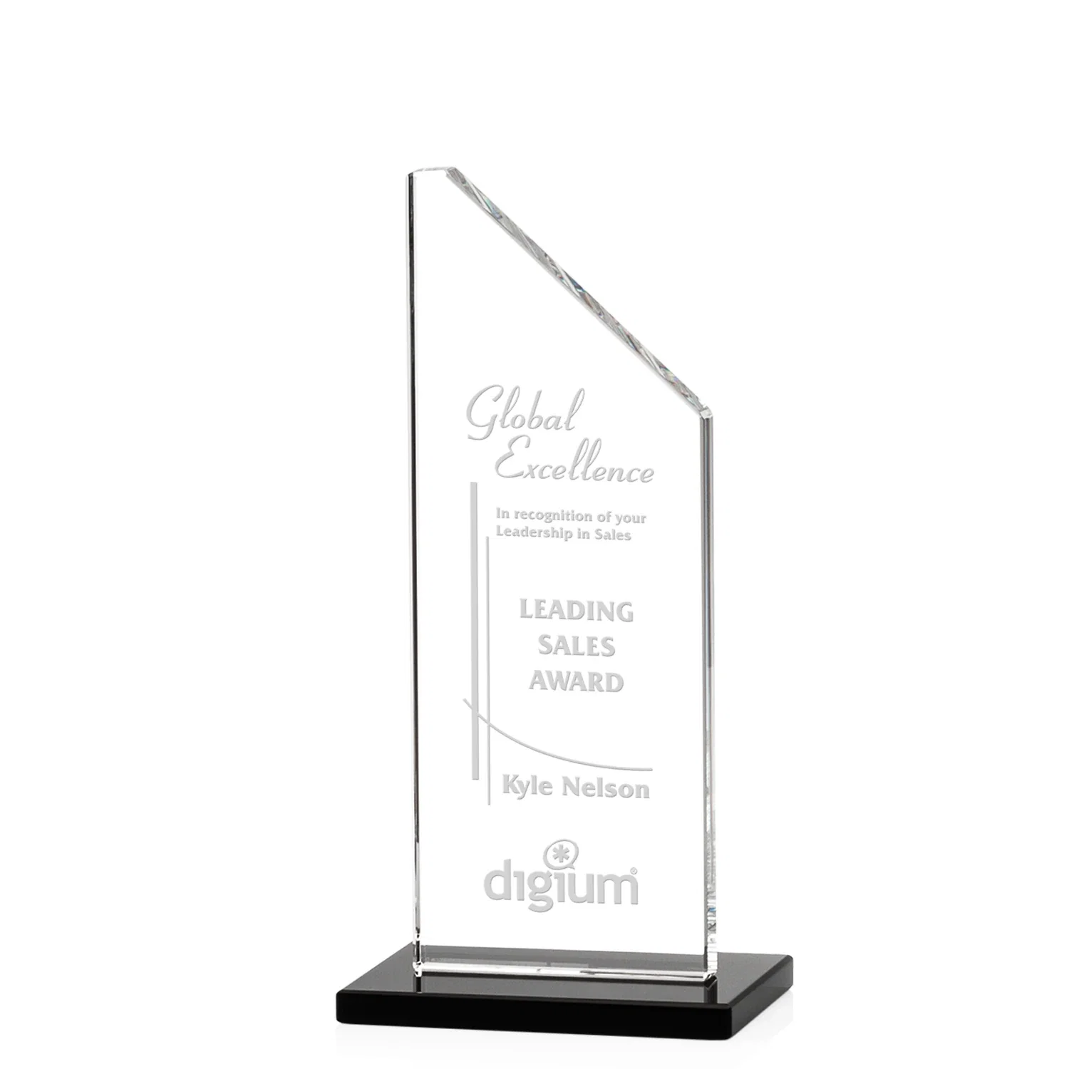 Custom Starfire Crystal Peak Award on White Crystal Base, awards for donor appreciation