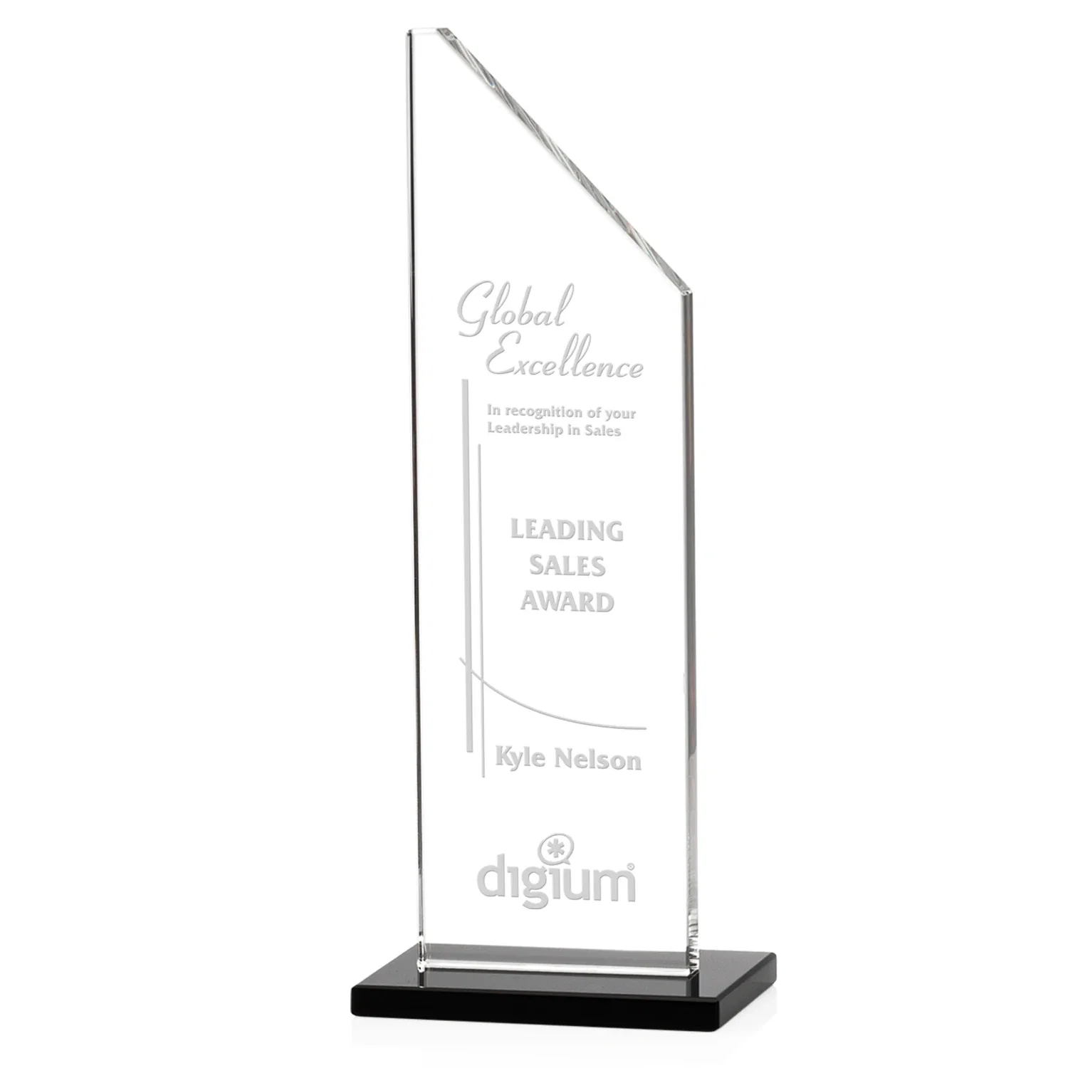 Custom Starfire Crystal Peak Award on White Crystal Base, awards for graduation ceremonies