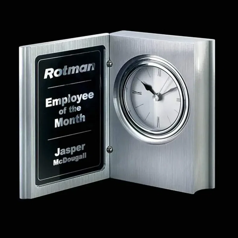 Customized Arch Clock Engraved with Logo — view 2