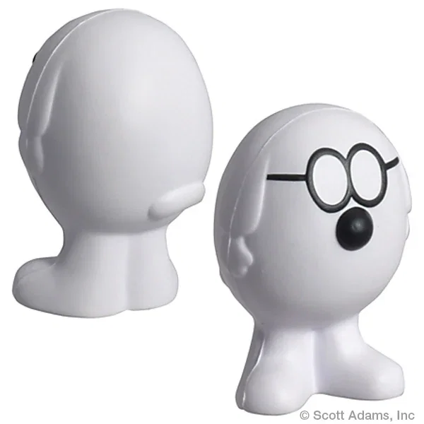 Dogbert cartoon dog figure stress reliever, about 2.5 inches tall
