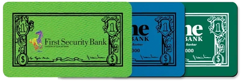 Dollar Bill Jar Opener. Dollar bill shaped rubber jar opener for bank and credit union giveaways