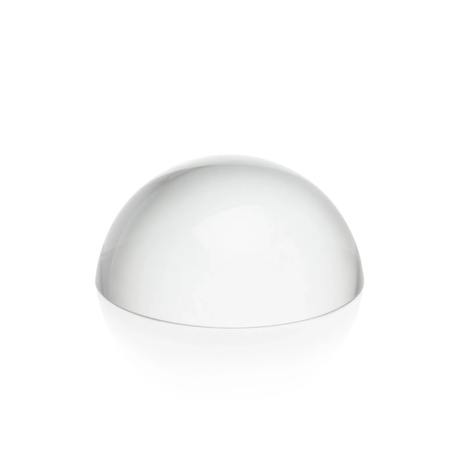 Custom Dome Crystal Paperweight, 2.75" or 3.5" Half-Sphere, client appreciation gift for dealer and partner awards