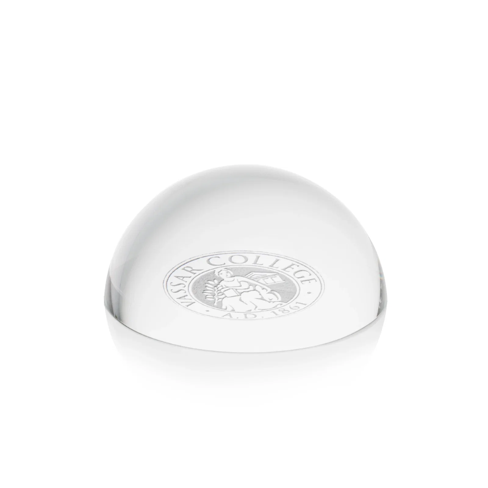 Custom Dome Crystal Paperweight, 2.75" or 3.5" Half-Sphere, client appreciation gift for corporate award ceremonies