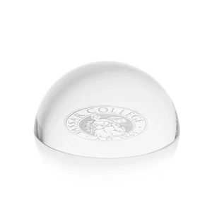 Dome Crystal Paperweight, 2.75" or 3.5" Half-Sphere