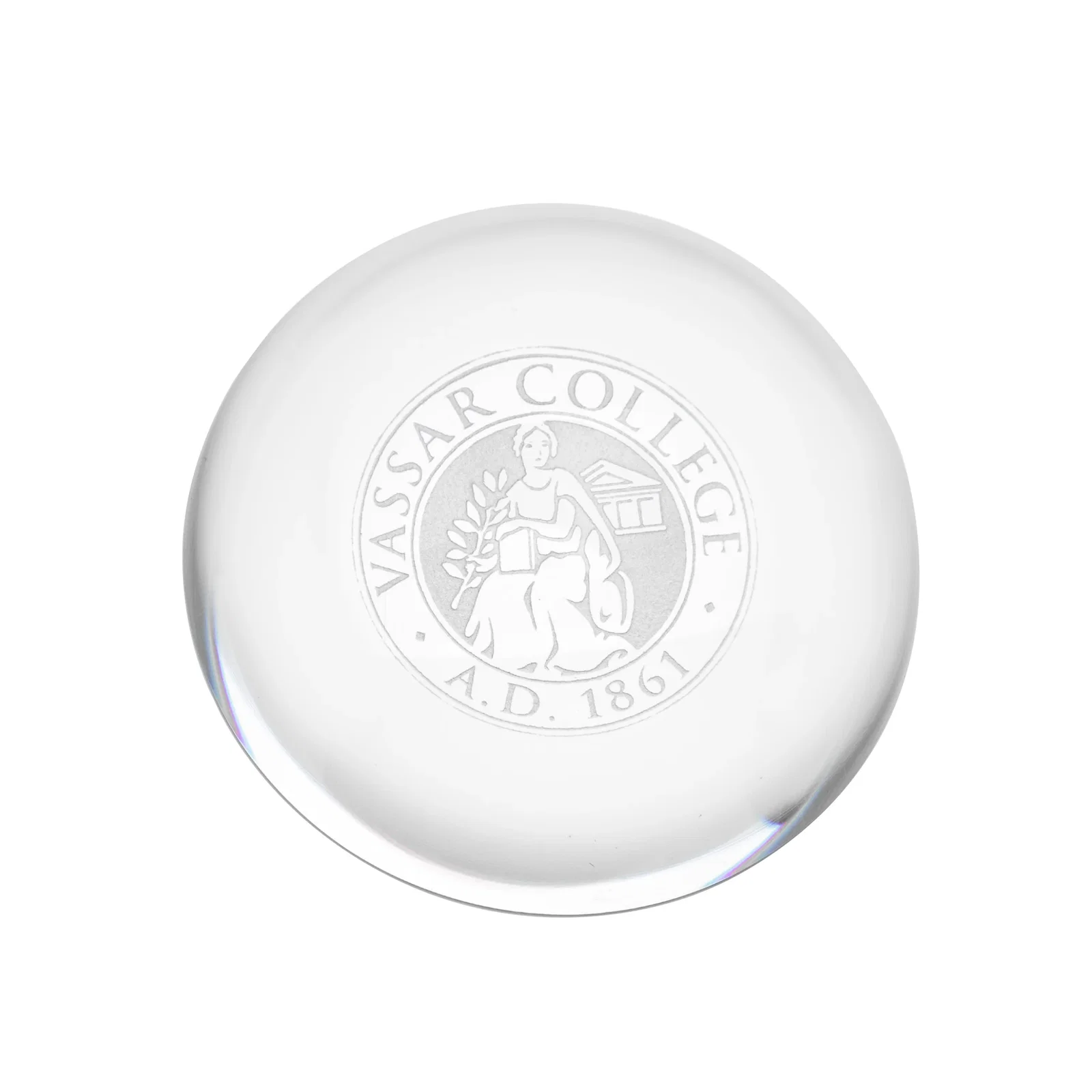 Custom Dome Crystal Paperweight, 2.75" or 3.5" Half-Sphere, client appreciation gift for sales achievement awards