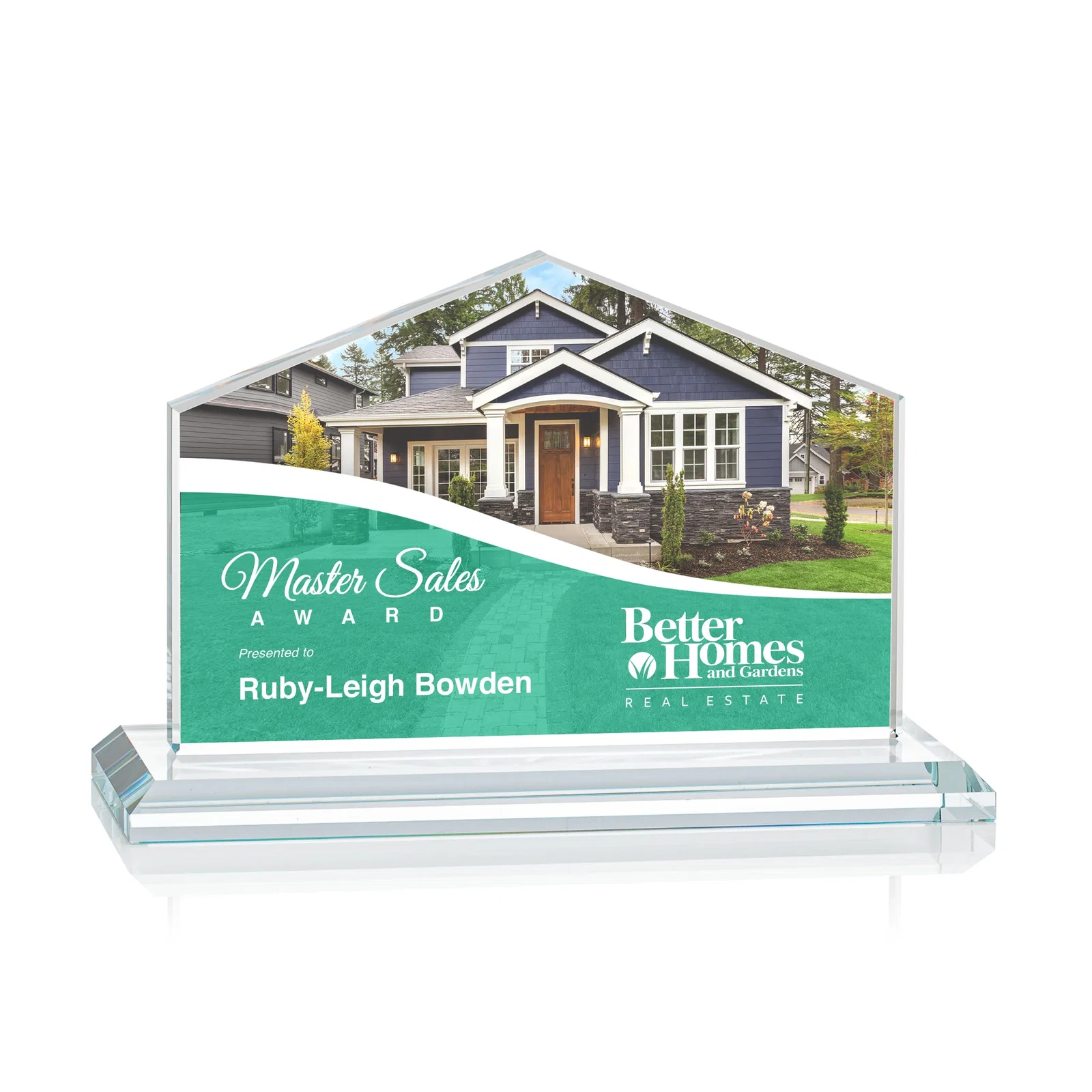Branded Starfire Crystal Real Estate Award in Eight Base Colors for graduation ceremonies
