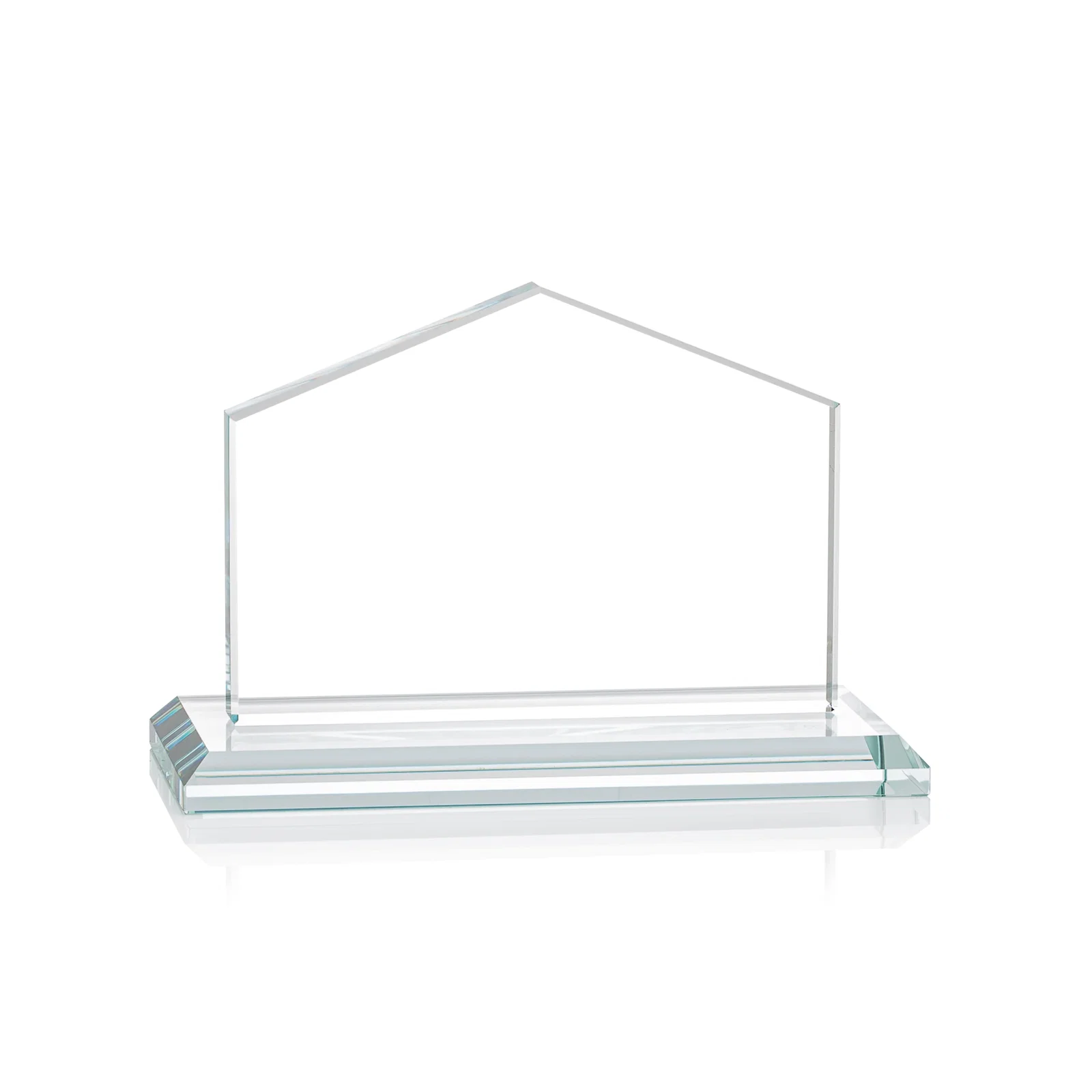 Custom engraved Starfire Crystal Real Estate Award in Eight Base Colors for company anniversary events