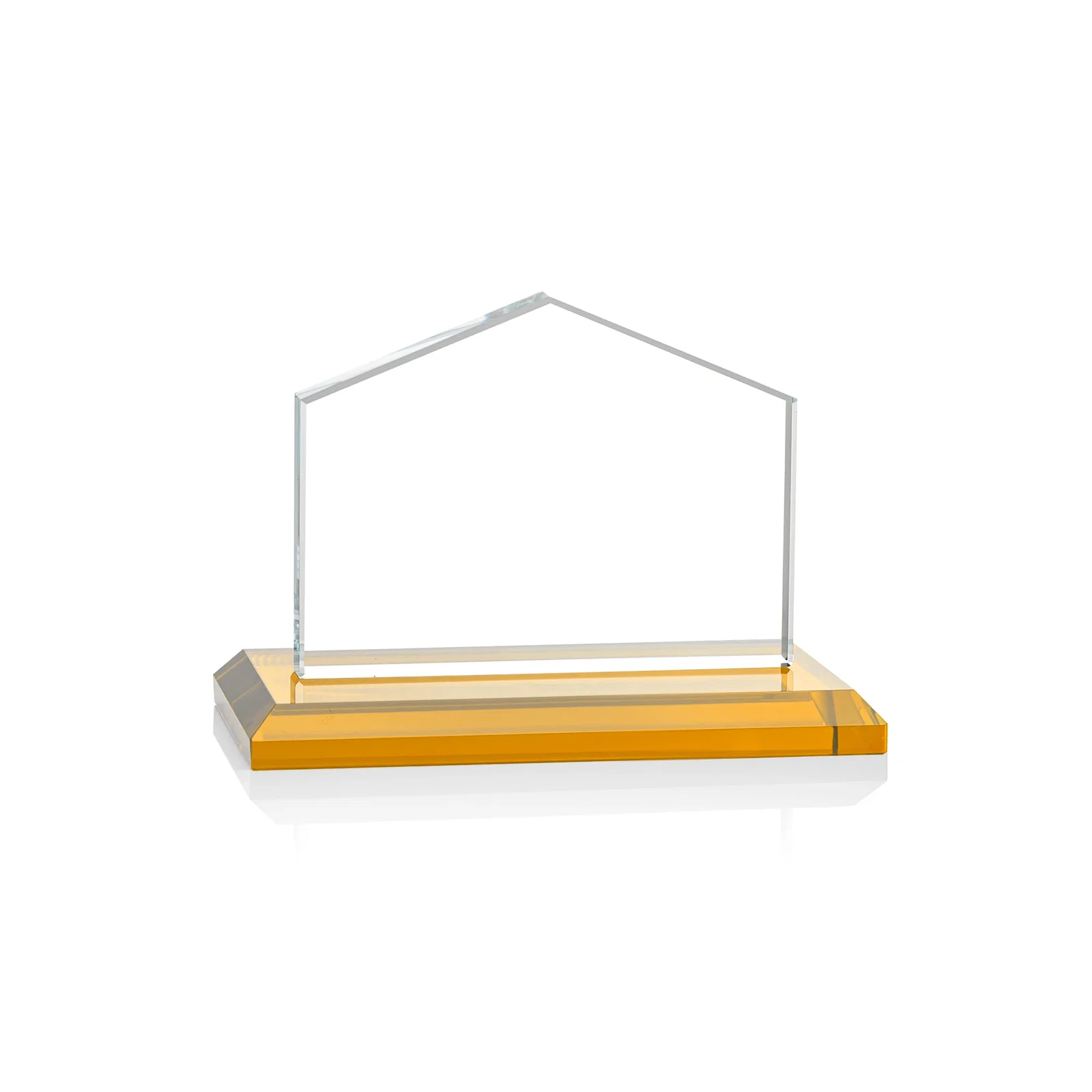 Custom Starfire Crystal Real Estate Award in Eight Base Colors, with your logo for service anniversary gifts