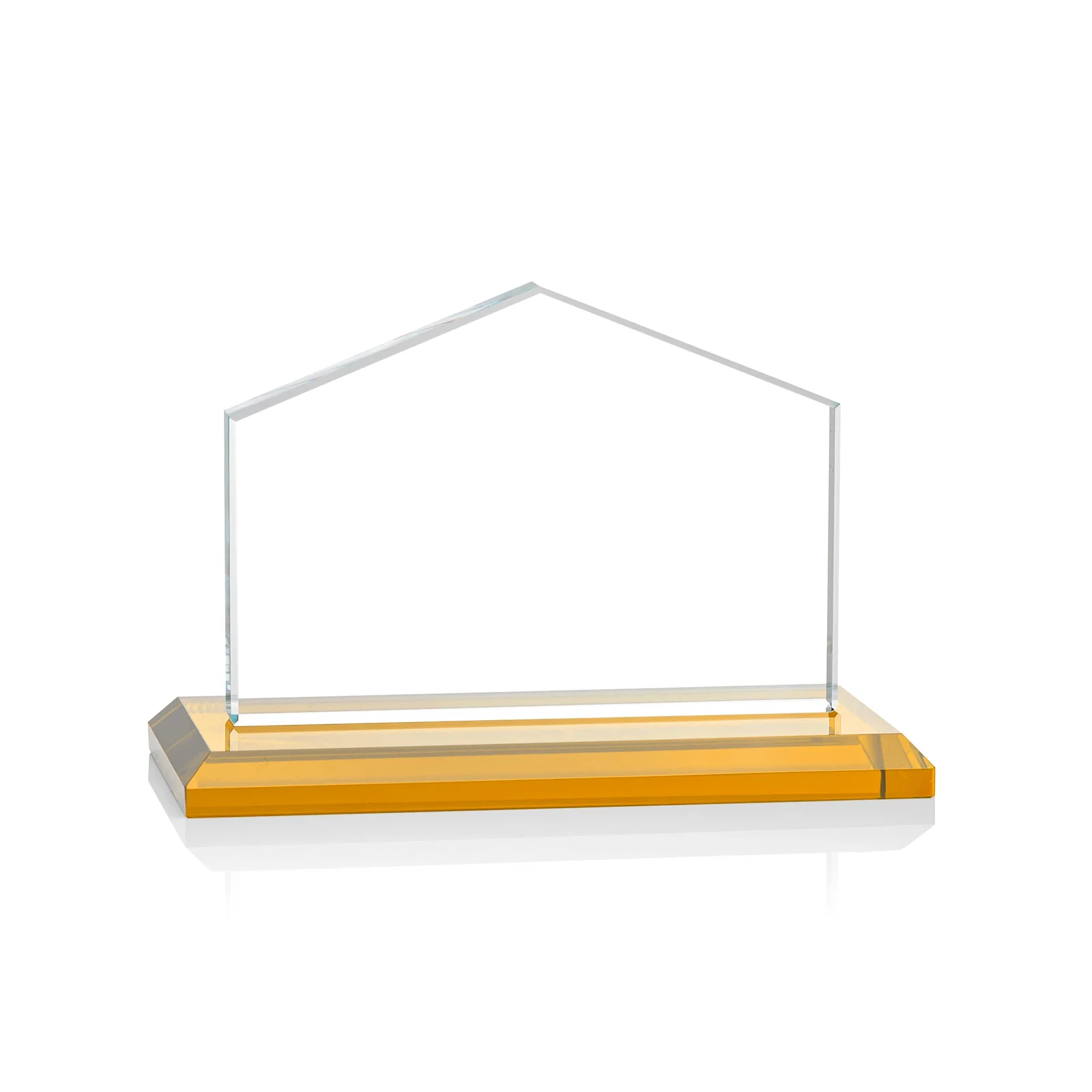 Custom Starfire Crystal Real Estate Award in Eight Base Colors, with your logo for sales achievement awards