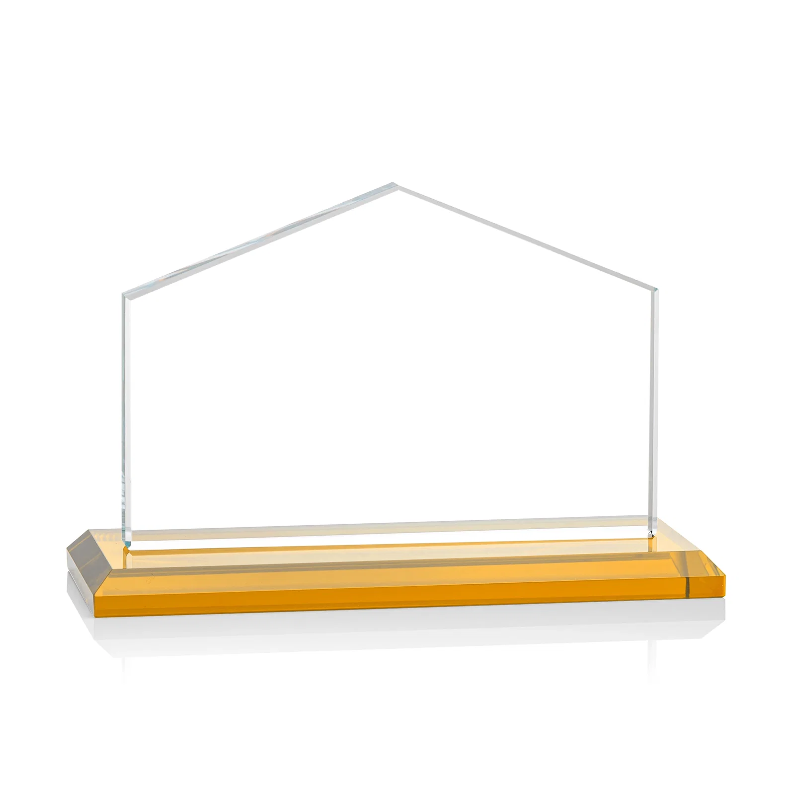 Custom Starfire Crystal Real Estate Award in Eight Base Colors, with your logo for retirement presentations