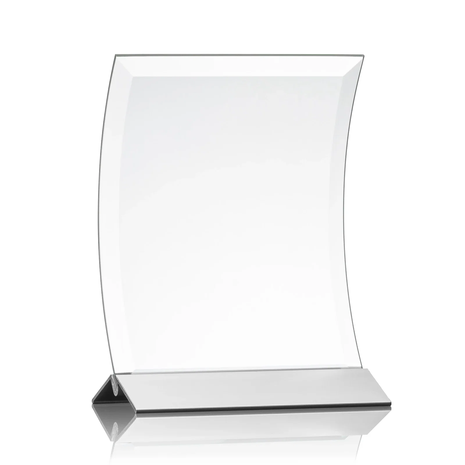 Promotional Curved Starfire Crystal Award on a Choice of Metal Bases for service anniversary gifts