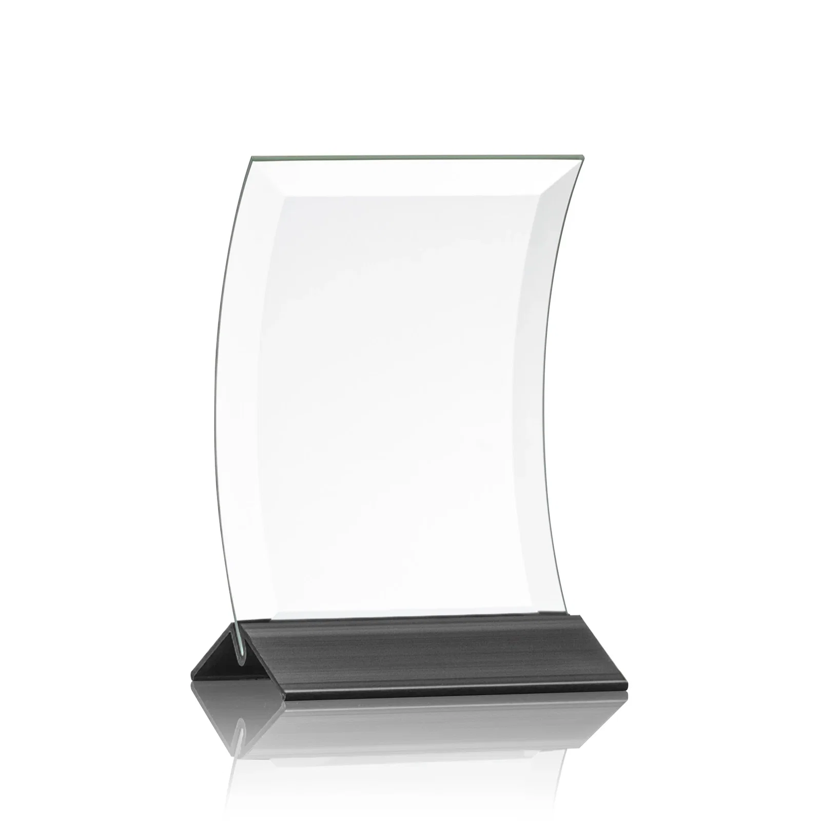 Promotional Curved Starfire Crystal Award on a Choice of Metal Bases for sales achievement awards