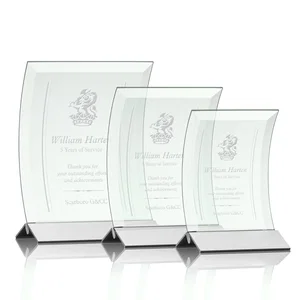 Jade Glass Panel Award With A Full-Width Curve