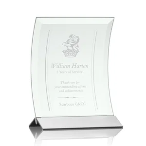 Jade Glass Panel Award With A Full-Width Curve