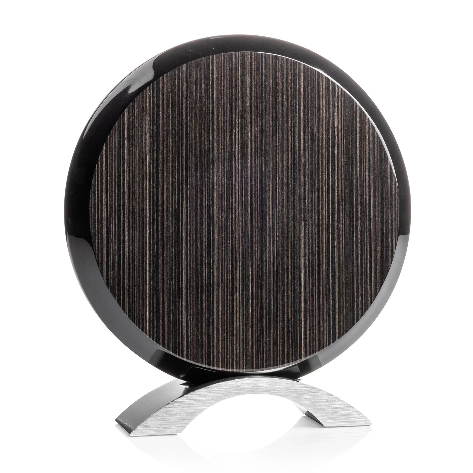 Personalized Slatewood Composite Circle Award with Deep Woodgrain Backdrop for safety achievement programs