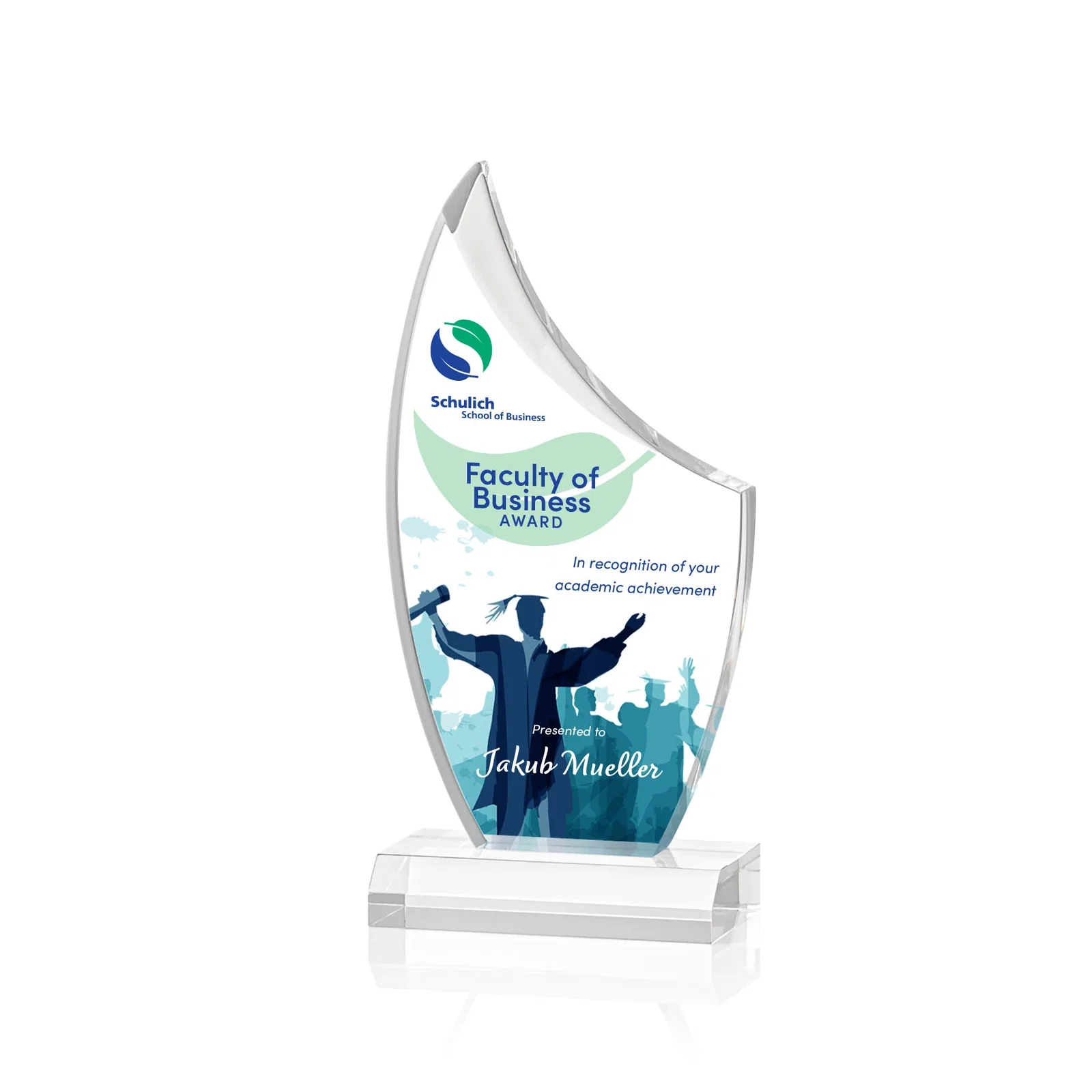 Custom Acrylic Sail Award with Deep Bevels for team milestone celebrations
