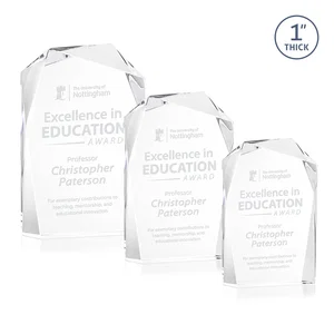 Freestanding Optical Crystal Award with Asymmetrical Bevels