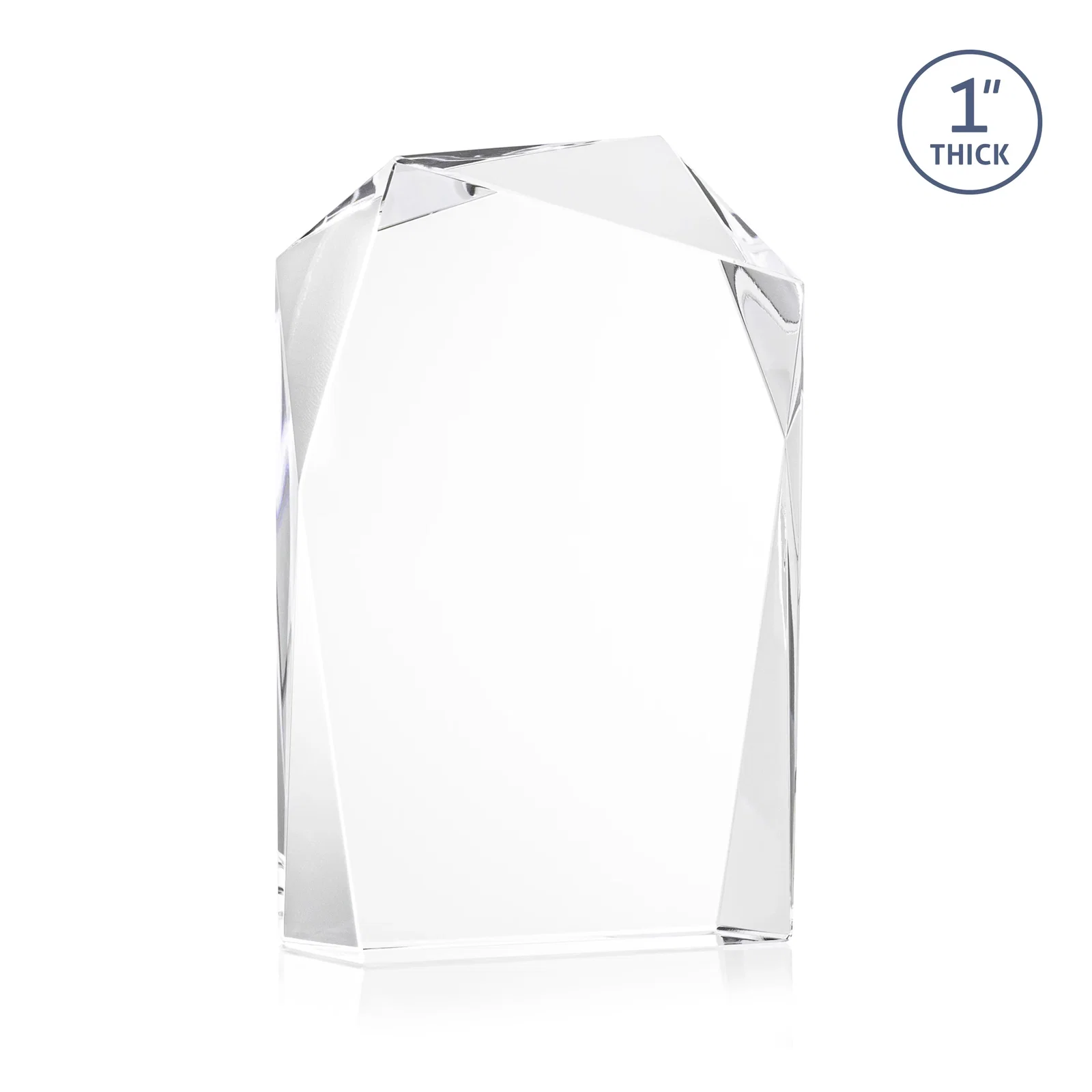 Branded Freestanding Optical Crystal Award with Asymmetrical Bevels, awards for graduation ceremonies