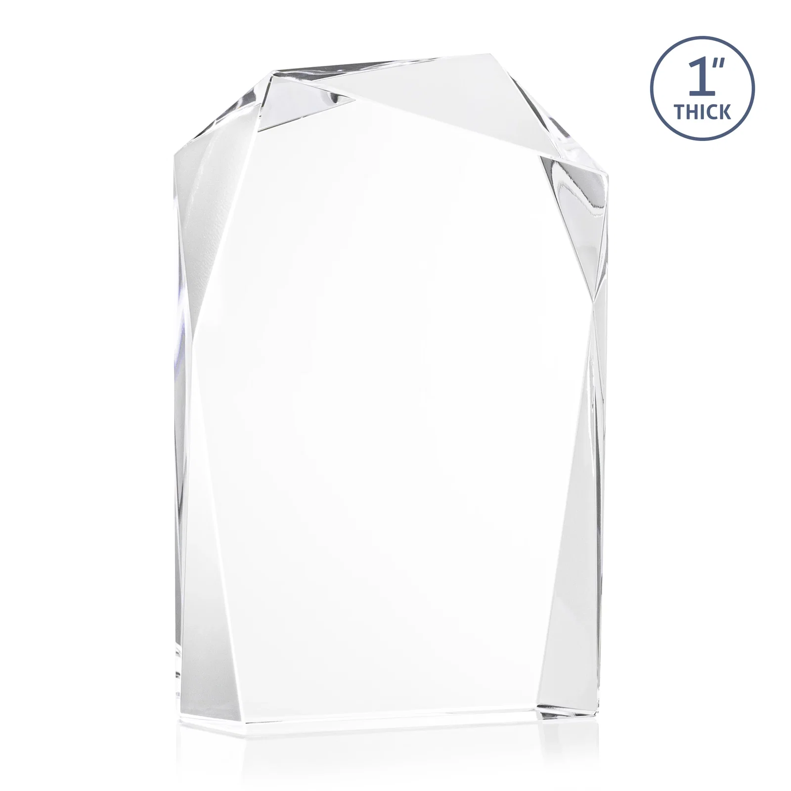 Branded Freestanding Optical Crystal Award with Asymmetrical Bevels, awards for safety achievement programs